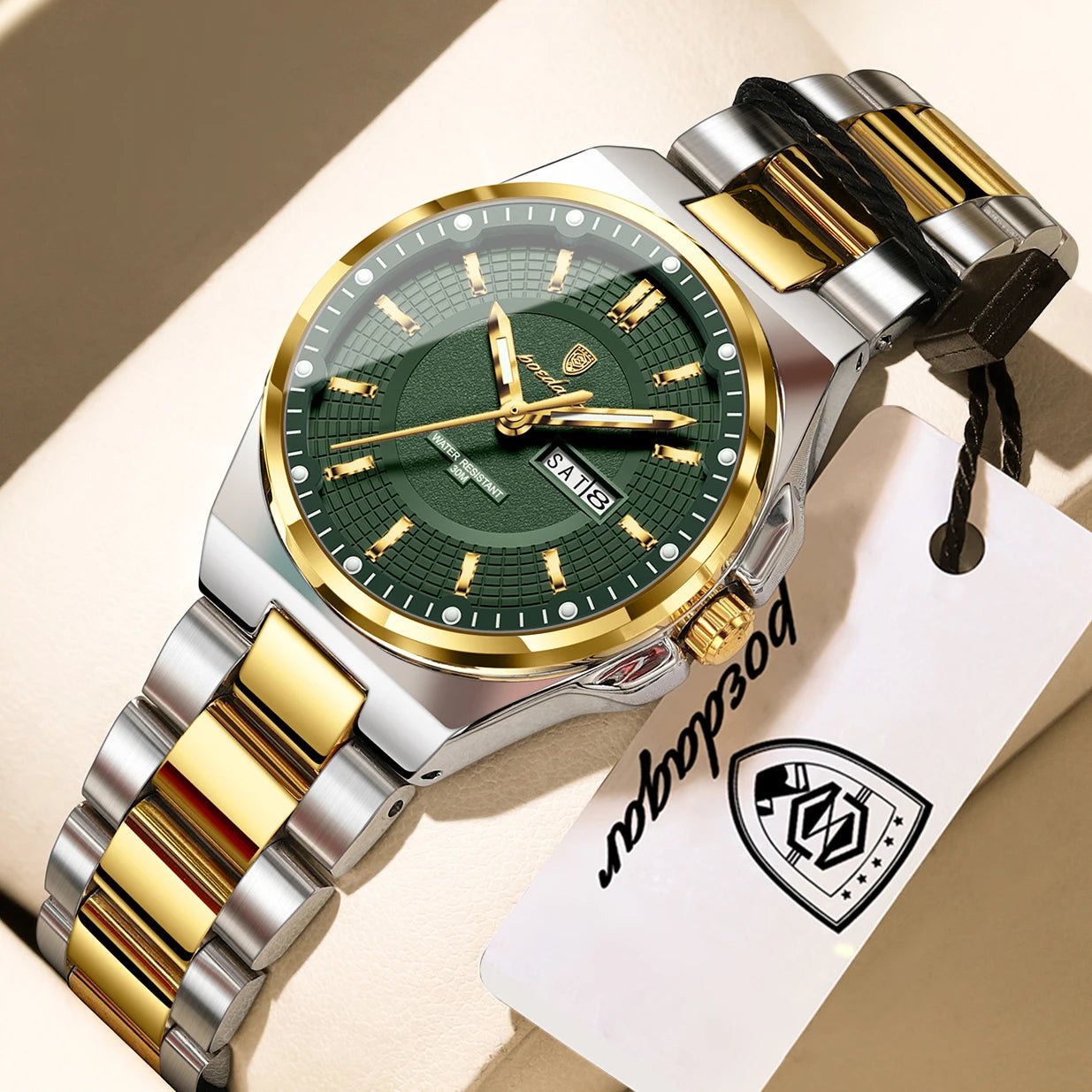 POEDAGAR Fashion Damen-Armbanduhr, Top Elegant, Woche, Datum, Damen-Uhr, Quarz, Edelstahl, Leuchtend, Wasserdicht, Damenuhren, Reloj
