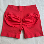 Damen Scrunch Shorts nahtlos V-Rücken Scrunch Booty Shorts Fitness Workout Laufen Yoga Gym Shorts