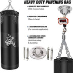 Schwerer Sandsack mit Deckenhaken, Stahlkette, zum Aufhängen, für Erwachsene, Muay Thai, MMA, Taekwondo, Heimtraining