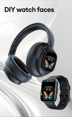 AI LCD Touchscreen Shock Bass Headsets HIFI Sound Kabellose Bluetooth-Kopfhörer ANC Geräuschunterdrückung Gamer-Ohrhörer mit Mikrofon