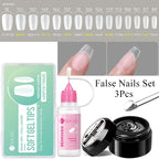 UR SUGAR 3tlg. Künstliche Nägel Set mit 420Stk. matten Soft Gel Tips Solid Glue Gel Entferner Schnelles Nagelverlängerungs-Kit Nagelpflege Starter-Set
