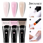 LILYCUTE 15ml Verlängerungsgel-Nagellack-Set Quick Nail Prolong mit Verlängerungsform-Nagelspitzen Acryl-Lösung Maniküre-Werkzeug-Kit