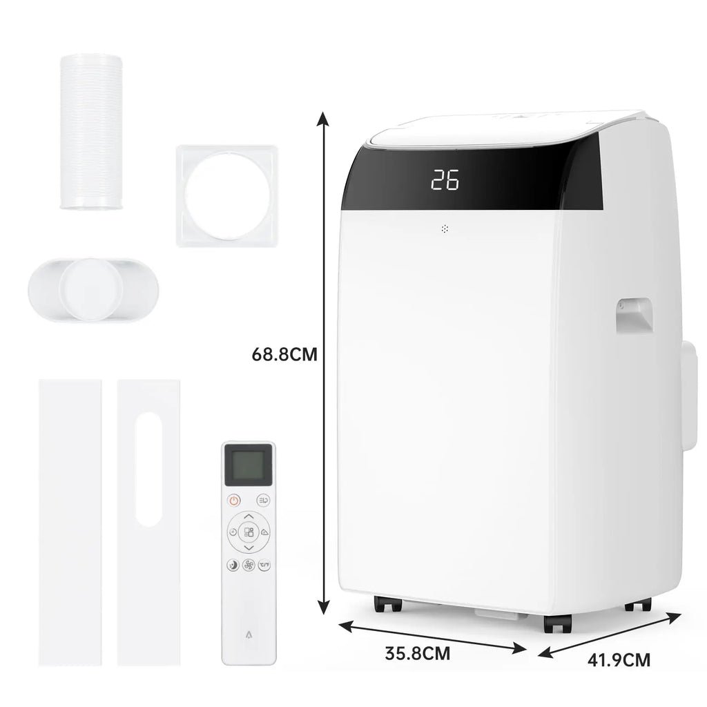 Tragbare Klimaanlage 12000 BTU, 4-in-1 Kühlung, Entfeuchter, Ventilator & Automatischer Luftstrom, Keine Außeneinheit, Leiser Betrieb, Für Zuhause