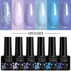 LILYCUTE 7ML 6PCS Neon Gel Nagellack Set fluoreszierend Farbwechsel Semi Permanent Soak Off Maniküre-Kit Nail Art Gel