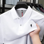 Polo-Shirt aus 100 % reiner Baumwolle, Kurzarm, High-End-Luxusmarke, Mode, Paul Pony Stickerei, Golf, Business Casual Herren T-Shirt