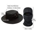 2Pcs/Set Men's Sun Protection Wide Brim Hat With Balaclava Mix Set Breathable Hunting Hat Outdoor Camping Hiking Fishing Cap