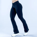 NCLAGEN Vision Flares Damen Fitnessstudio Fashion Yogahosen mit überkreuzter Vorderseite, hoher Taille, nahtlosen Sport-Leggings, Fitness-Hosen mit weitem Bein