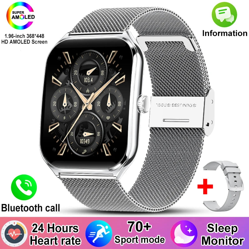 New For OPPO Ultra Thin Smart Watch Men AMOLED HD Screen Always Show Time Heart Rate Bluetooth Call Sports Waterproof Smartwatch