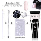 LILYCUTE 15ml Verlängerungsgel-Nagellack-Set Quick Nail Prolong mit Verlängerungsform-Nagelspitzen Acryl-Lösung Maniküre-Werkzeug-Kit
