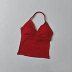 Langes Trägertop Yoga Weste Damen Rückenloses Tank Top Sport Fitness BHs Laufendes Workout Gym Neckholder