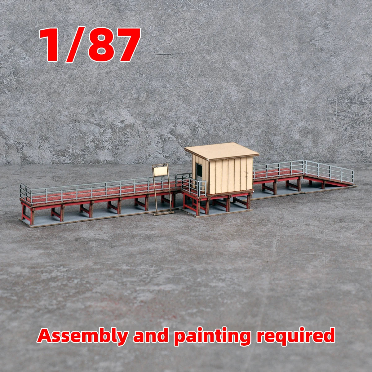 Montage Architekturmodell Zug Modelleisenbahn Bahnhof Bahnsteig Miniatur Sandtisch Diorama H0 Maßstab Modellbausatz 1/87