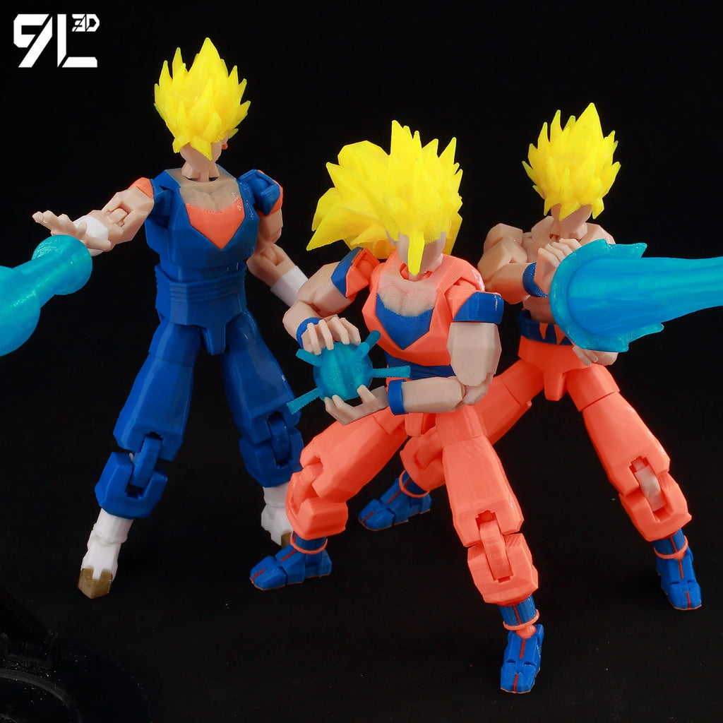 9L3D Gedruckte Dragon Ball Son Goku Vegeta Beerus Frieza Anime Lucky13 Dummy13 Titan13 Actionfiguren Mehrgelenkige Bewegliche Spielzeuge