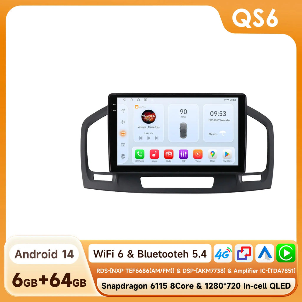 9 Zoll 7862 QLED-Bildschirm 2-Din Android Autoradio Multimedia Video-Player für Buick Regal 1 Opel Insignia GPS Navi Carplay 4G RDS BT