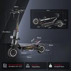 Neuer HALO KNIGHT T107Pro Smart E-Scooter für Erwachsene, großes Display, 60V 38.4Ah Akku, 3000W Dualmotor, 95KM/H Leistungsstarker Elektroroller