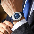 POEDAGAR Top Luxus Quadratische Herrenuhr Datum Wasserdicht Leuchtend Herren Armbanduhr Hochwertige Leder Herren Quarzuhren+Box Reloj