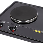 2500W Double-Burner Electric Stove Electric Hob Cooker with 2 Plate Adjustable Firepower 220-240V for Cooking Food