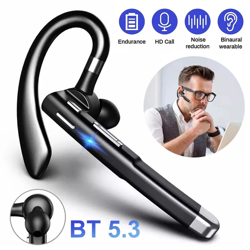 YYK-520 Kabellose Kopfhörer Business Bluetooth 5.3 Ohrhörer Freisprechanruf Mikrofon Geräuschunterdrückung Headset In-Ear-Kopfhörer zum Autofahren