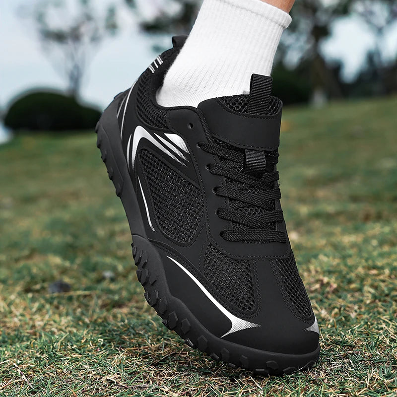 Unisex Wide Width Hiking Shoes Breathable Mesh Outdoor Trekking Sneakers Anti Slip Rubber Sole Walking Trainers Summer Autumn