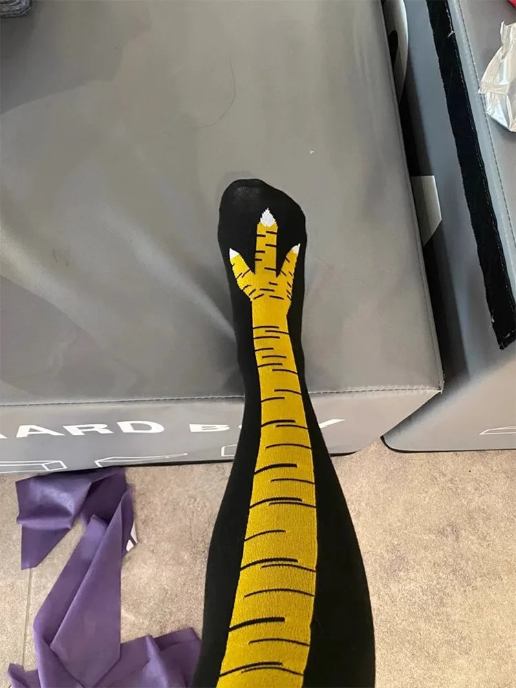 Lustige Verrückte Hühnerfuß-Socken Unisex - Neuartige Kniestrümpfe Witziges Geschenk