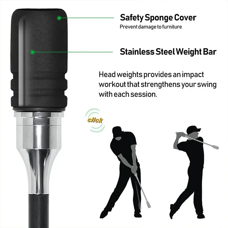 MO EYES Golfschwungtrainer Schwarz Indoor- und Outdoor-Übungsstick Handgriff HGB031