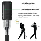MO EYES Golfschwungtrainer Schwarz Indoor- und Outdoor-Übungsstick Handgriff HGB031