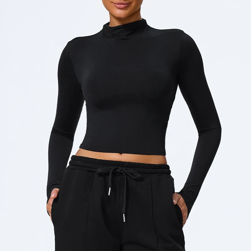 Hearuisavy Sommer Damen Fitness Langarmshirt Leichtes Gym Workout Top Atmungsaktive Schnelltrocknende Yoga Kleidung Sportbekleidung