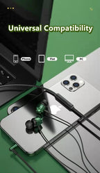 Gamer kabelgebundene Kopfhörer Gaming kabelgebundene Ohrhörer Metall HiFi Bass Stereo 3,5mm Ohrhörer Earbud für Handy Computer Mikrofon L-Klinke magnetisch
