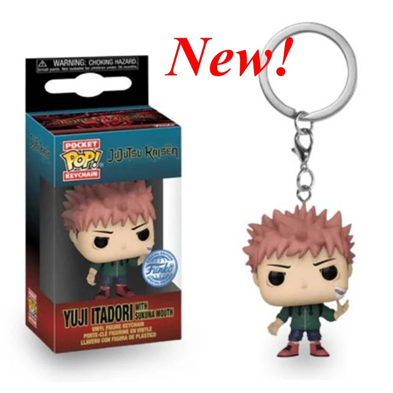 Neueste FUNKO Pocket Keychain Jujutsu Kaisen Megumi Yuji Itadori Nobara Kugisaki Satoru Actionfigur-Sammelspielzeug als Geschenk