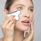 1 Stück Edelstahl Gua Sha Schaber Massagegerät für Gesicht, Nacken, Körper Guasha Massagegerät Gesichts-Hautpflege Guasha Board Gesichts-Massagegerät