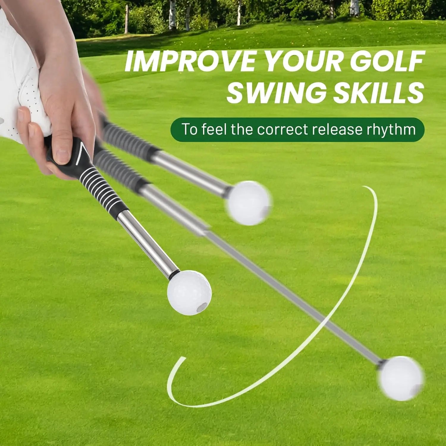 Golf einziehbarer Schwungtrainer Golfschwung einziehbarer Stock Überlegene Golf-Trainingshilfe, Krafttraining für verbesserten Schuss Schwung Zweitbild