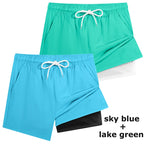 Herren-Badehose mit Kompressionsfutter, Handytasche, schnell trocknend, Badeshorts, Strandshorts, Bademode