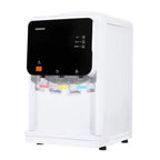 Moderner weißer elektrischer Wasserspender, 31*30*48cm, wassergekühlter Spender, 500W Desktop-Warm- und Kaltwasserspender