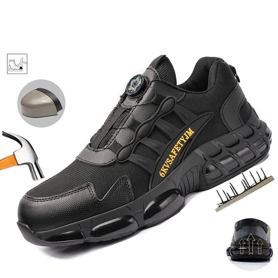 Unzerstörbare Stahlkappen-Sicherheitsschuhe Rutschfeste Abriebfeste Arbeitsschuhe Herren Robuster Bequemer Sneaker