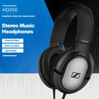 Sennheiser HD206 Over-Ear Kabelgebundene HiFi-Treiber Stereo-Bass Audiophile Kopfhörer Original Noise-Cancelling Monitoring Headset