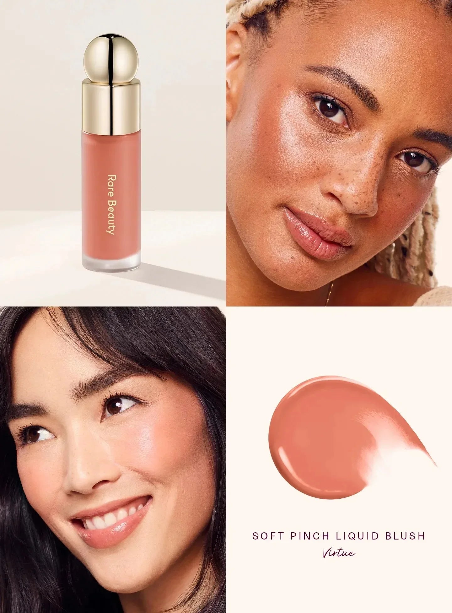 Rare Beauty Soft Pinch Liquid Blush Seidig und geschmeidig aufzutragen, langanhaltend, voluminös, perfekt getönte Röte, nahtlos, matt, taufrisches Make-up