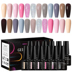 MEET ACROSS 12tlg/Set 7ml Macaron Gel Nagellack mit Box Semi-permanenter UV-Gel Soak Off Nail Art Kit Nagellack für Maniküre