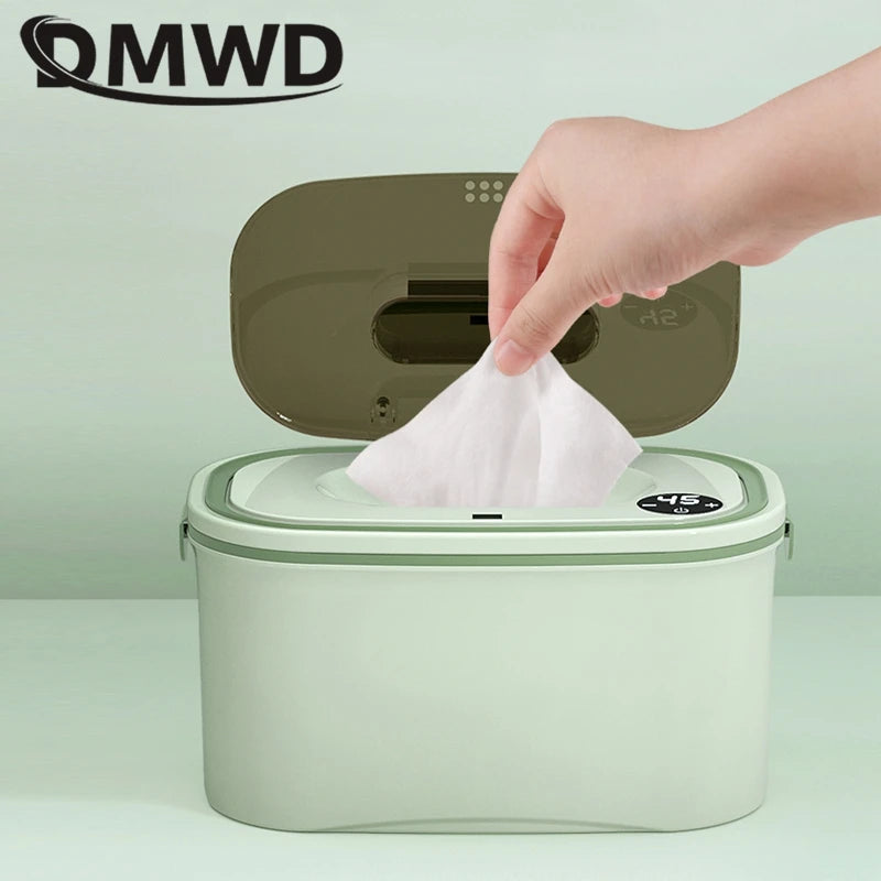 DMWD Haushalt Feuchttücherwärmer Elektrischer Baby-Feuchttuchwärmer Tragbare Heizbox Feuchttuchspender Thermostat 45–55 ℃ 220