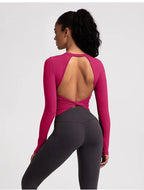Cloud Hide Black Beauty Back Yoga Shirts Damen Langarmbluse Übergröße Sport Gym Fitness Top Laufshirt Workout Shirt