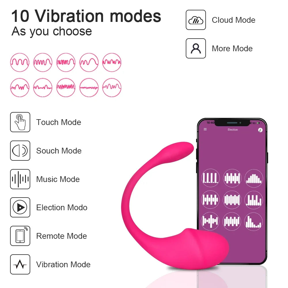 Kabelloser Bluetooth G-Punkt Vibrator für Frauen APP Fernbedienung Tragbares vibrierendes Ei G-Punkt Klitorisstimulator Sexspielzeug für Erwachsene