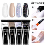 LILYCUTE 15ml Verlängerungsgel-Nagellack-Set Quick Nail Prolong mit Verlängerungsform-Nagelspitzen Acryl-Lösung Maniküre-Werkzeug-Kit