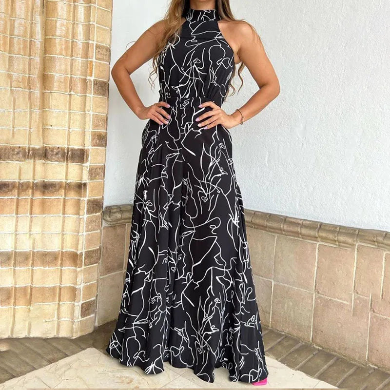 Sexy ärmelloser Jumpsuit Büro-Dame Frühling Sommer Mode Lässige schulterfreie bedruckte Jumpsuits für Frauen 2024 Einteiler Strampler