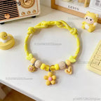Adjustable Camphor Wood Pet Flea Tick Collar, Summer Dopamine Anti Mosquito Insect Repellent Necklace For Dogs Cats