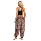 Damen Boho Weite Hosen Haremshose Erwachsene Hohe Taille Yoga Loose Laternenhose Atmungsaktive Strandhose Urlaub Bedruckte Jogger