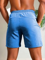 Herren-Shorts für sommerliches Fitnessstudio-Training, Laufen, Radfahren, schnell trocknend, atmungsaktiv, mit Kordelzug, Sporthose, Ausgeh-Outfit0428