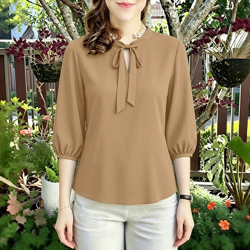 Summer Solid Color Blouse 2026 ZANZEA Women Tops Trend Casual O Neck Short Sleeve Blusas Female Elegant OL Work Shirt Mujer