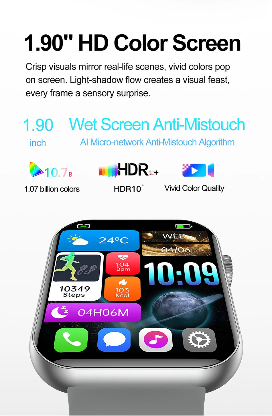 2025 Neue Sport Smartwatch Herren Full Touchscreen Herzfrequenz Bluetooth Anruf 1,9 Zoll KI-Sprache IP68 Wasserdichte Smartwatch Damen