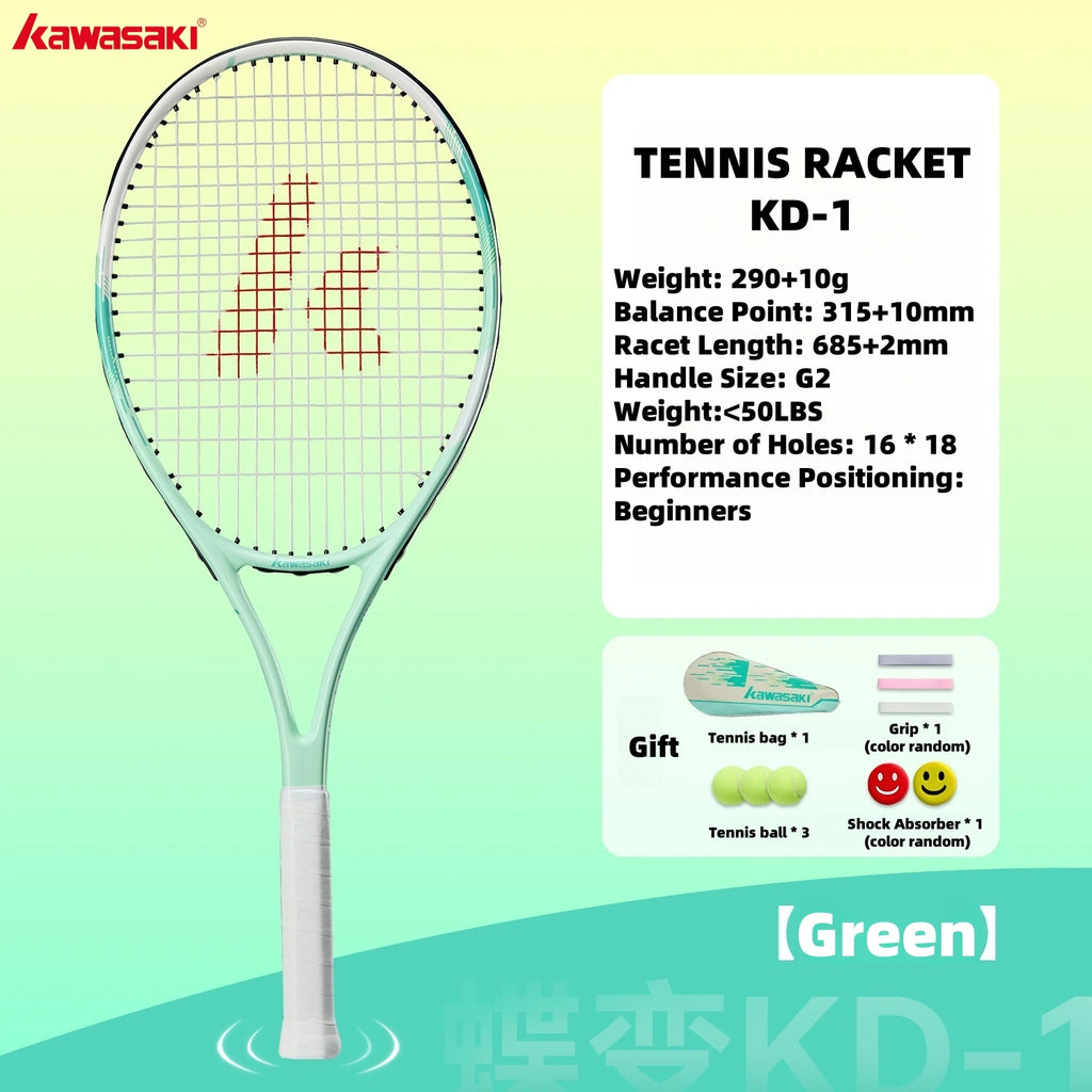 Kawasaki Light Tennisschläger Set Carbon-Composite Schlägerset KD1&PD1 Anfänger Professionelles Schläger Set für Damen und Herren Training