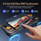 K56 Android 14 tragbare Gaming-Konsole mit 5,5-Zoll-Touchscreen und über 50 Retro-Videospiel-Emulatoren für DC/MAME/SS