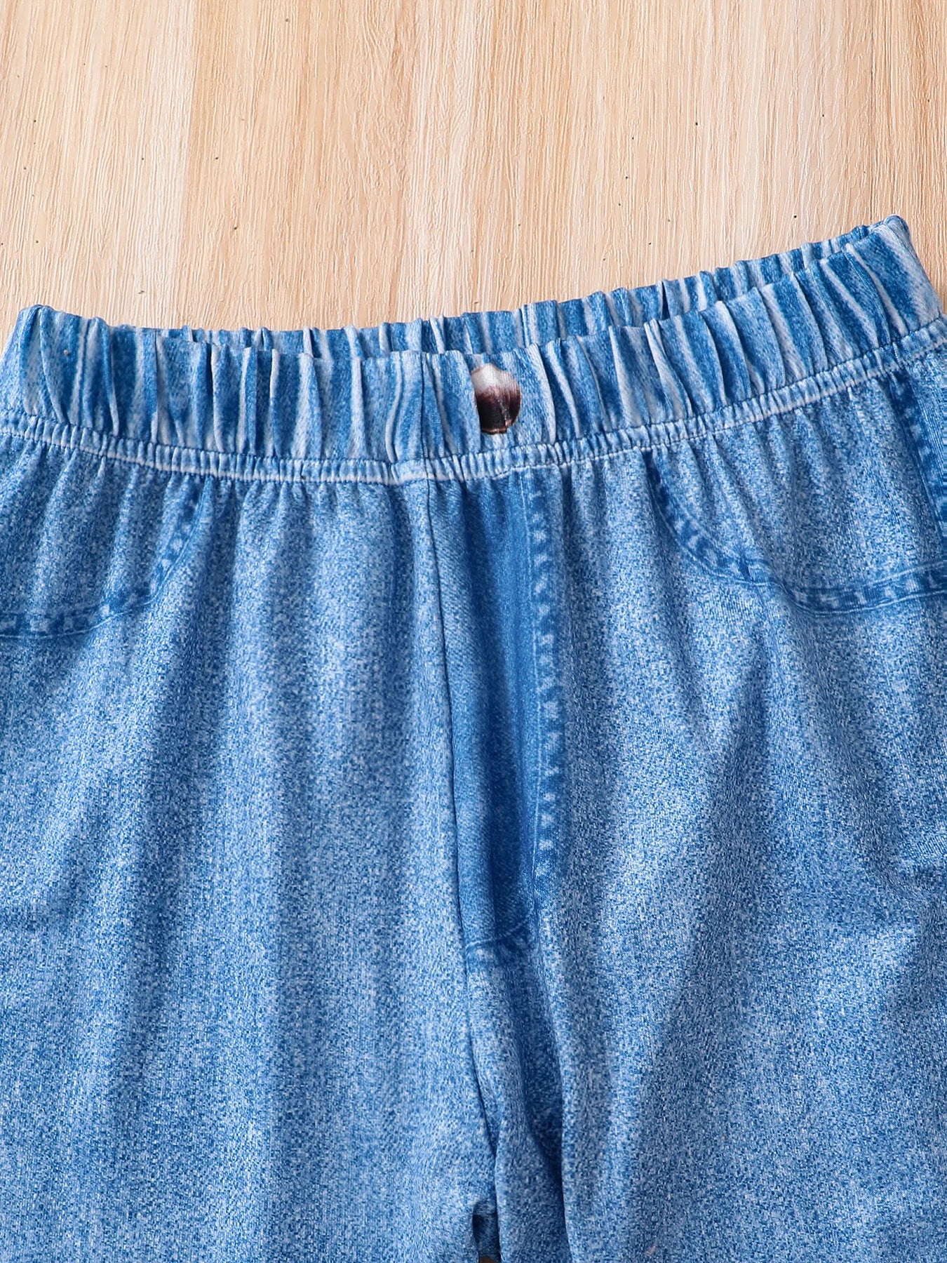 Frühling und Herbst Mädchen Mode süßes 2-teiliges Set mikro-elastisch rosa Rundhals Cartoon Langarm Imitation Jeans Slim-Hose Kl