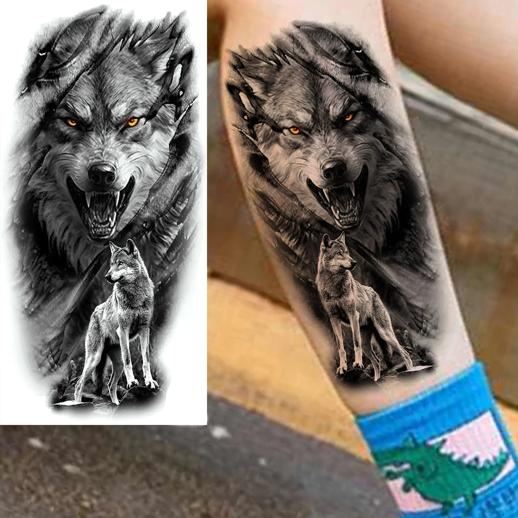 1 Blatt Kobra Schlange Drache Skorpion Temporäre Tattoos für Männer Frauen Wasserdicht Langlebig Löwe Tiger Wolf Fake Tattoo Aufkleber
